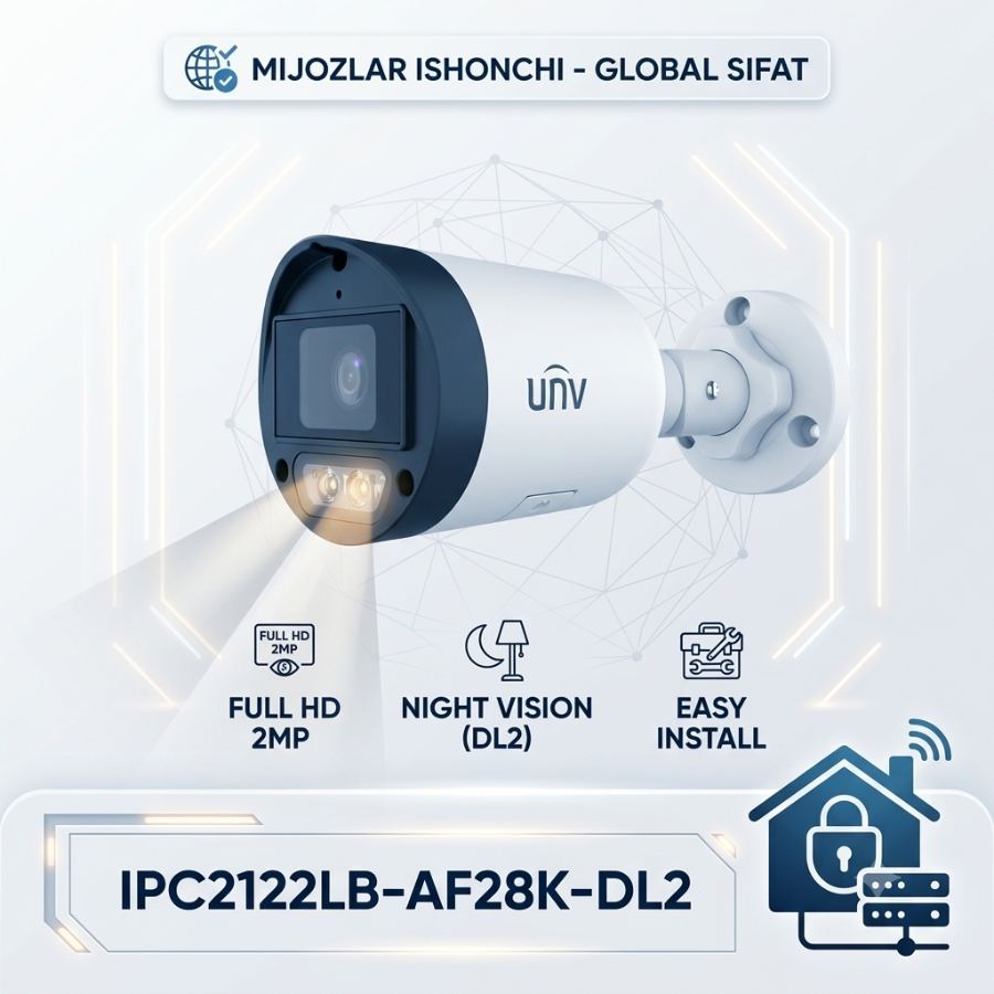 Uniview IPC2122LB-AF28K-DL2 — 2MP bullet
