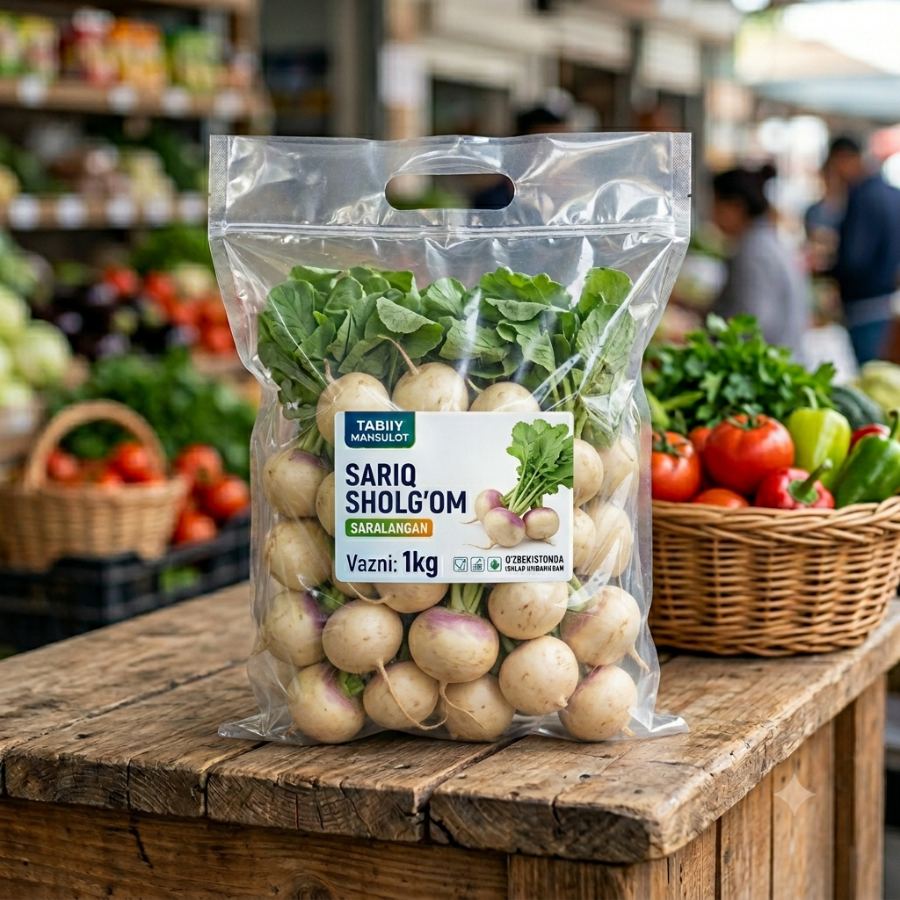 Sariq sholg'om 1kg qadoqda