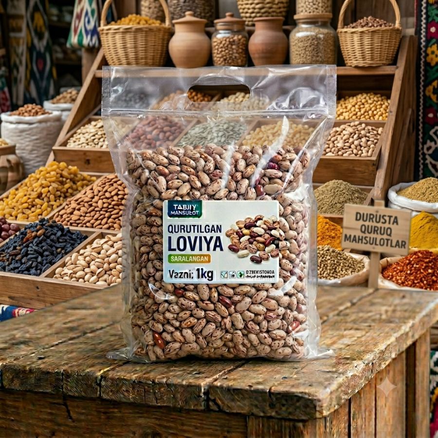 Loviya 1 kg qadoqda 